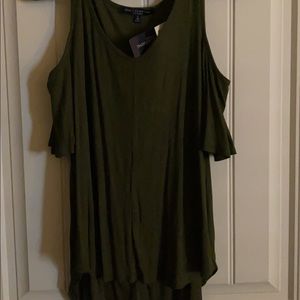 NWT Olive green cold shoulder blouse
